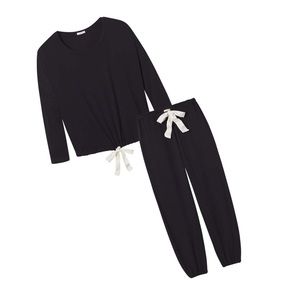 Luxury Pajama Set - Gisele Modal Slouchy SMALL BLACK